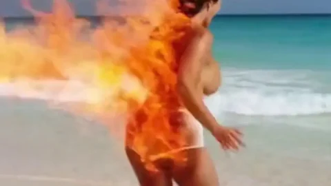 Flame Grilled Females AI video – Blonde, Brunette in Fire