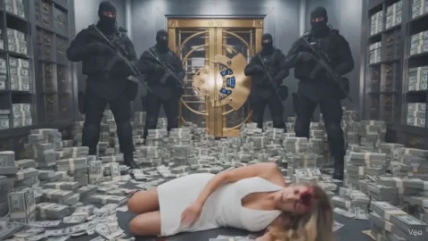 Bank Heist – Execution of female hostages by shooting them in the head