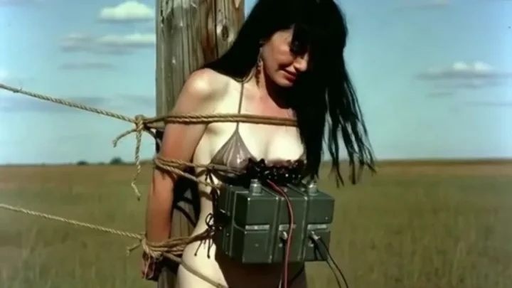 Tied and Blown Up Bikini Girl AI Execution
