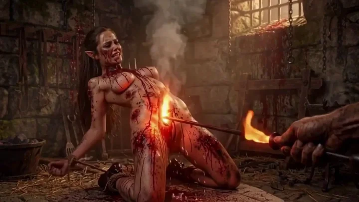 Hot Girl Dies in Flames AI – Tortured Big Titty Elf Bitch