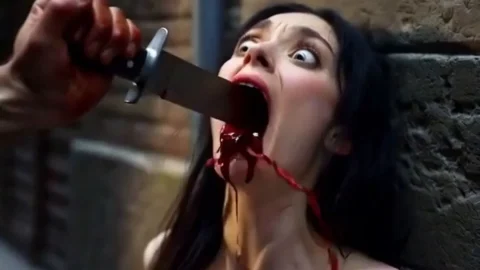 Beautiful Girl Was Stabbed By A Crazed Man (AI)