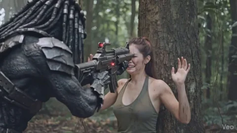 Asian Military Girls Hunted by Predators – Gore (AI)